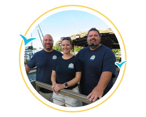 Captain Frank, Captain Rick, and Adrienne